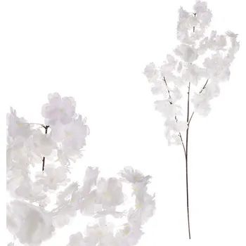umělá květina Autronic Třešeň - umělá kvetoucí větev, barva bílá, sada 12 ks