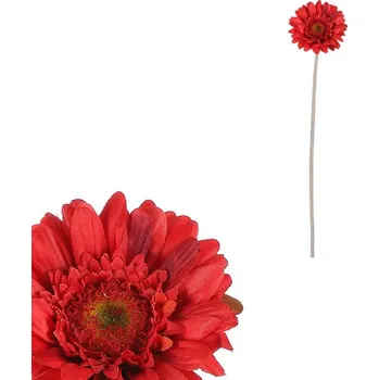 umělá květina Autronic Gerbera - umělý květ na stonku, červený, sada 12 ks