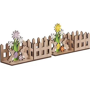 Vánoční dekorace Autronic Plot se zajíčky - dřevo, na aranžování, mix 2 barev, cena za 1 ks, sada 6 ks