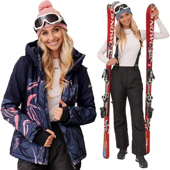 LYŽAŘSKÁ ZIMNÍ KOMBINEZA NA SVAH NA LYŽE 3 BARVY TEPLÁ SE VZORY 4XL