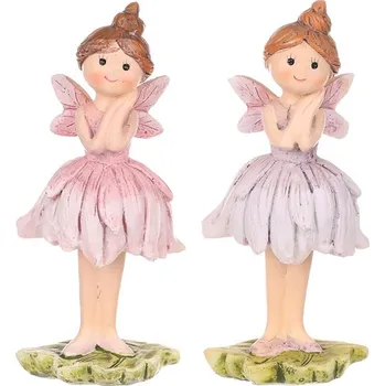Vánoční dekorace Autronic Víla v sukni - polyresin, mix 2 barev, cena za 1 ks, sada 6 ks