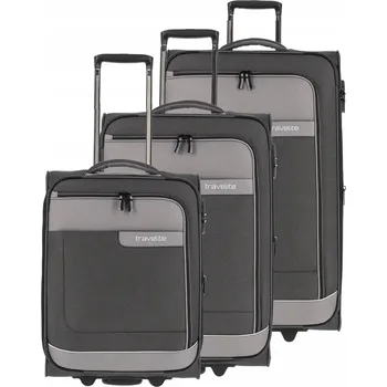 Sada kufrů L/M/S TRAVELITE VIA 2 kolečka šedá černá