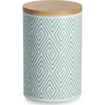 Dóza na potraviny ZELLER Kovová dóza s bambusovým víkem 1l, mint 10,5x16,5cm
