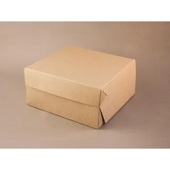 Jednorázové nádobí Papírová dortová krabice hnědá 20 x 20 x 10 cm