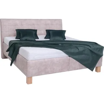 Postel Čalouněná postel s matrací a úložným prostorem VIOLET 160x200 cm béžová