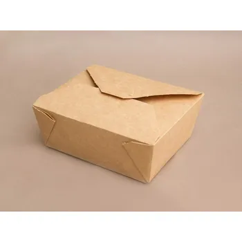 Jednorázové nádobí Bio papírový menu box na jídlo hnědý 1300ml