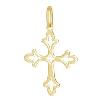 Přívěsek Přívěšek křížek ze žlutého zlata ZZ1469F + dárek zdarma