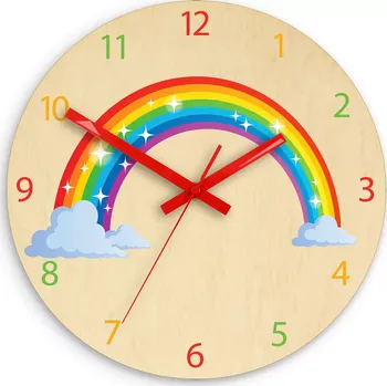 Hodiny Dětské nástěnné hodiny Ami Duha 30 cm vícebarevné