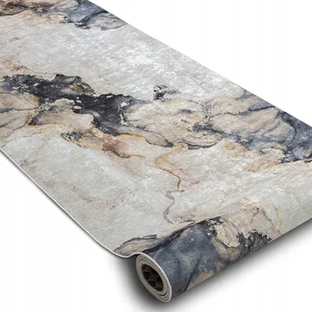 Koberec PODLOŽENÝ BĚHOUN DO CHODBY, PŘEDSÍNĚ 80 cm MARMOR béžový, PRATELNÝ ^*Q4109