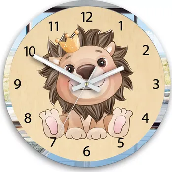 Hodiny Dětské nástěnné hodiny Mirro Lev 30 cm vícebarevné