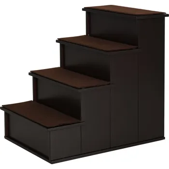 Schody a rampa pro psa PawHut AOS-D06-078 40 x 59 x 54,2 cm tmavě hnědé