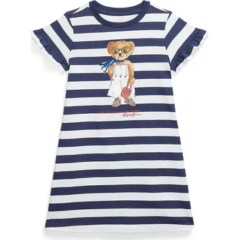 Dámské šaty Dětské bavlněné šaty Polo Ralph Lauren tmavomodrá barva, mini, 312965227001 59X, vel. 124-128