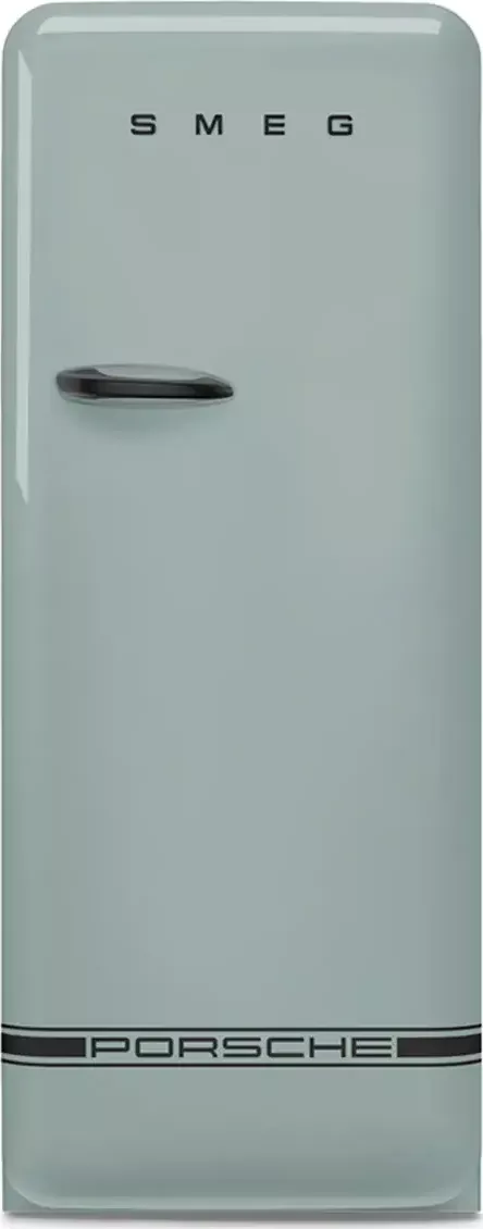 PORSCHE x SMEG Fridge Lednice zelená (Lednička ve stylu 50. let s ikonickými prvky Porsche.)