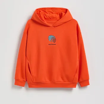 Chlapecká mikina Reserved - Bavlněná mikina s kapucí - červená - 960FJ-33X - 960FJ-33X-152