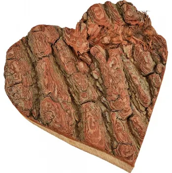 Dřevěné srdce přírodní textura 20 x 20 x 4 cm