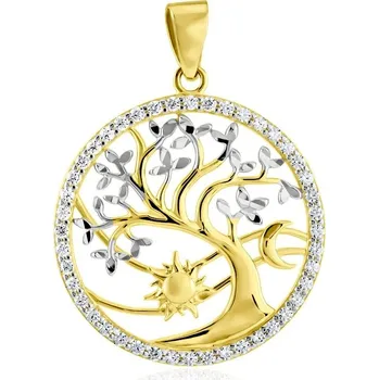 Přívěsek Leru Strom života se zirkony bílá