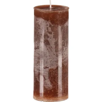 Svíčka Autronic Svíčka sloupcovitá vyšší - parafínový vosk, bez vůně, hnědá, sada 4 ks