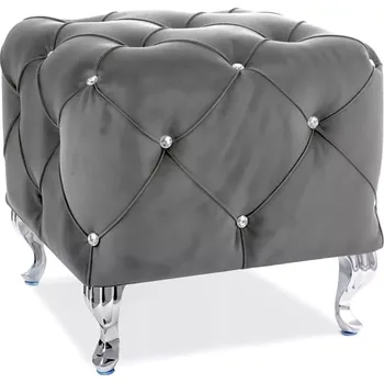 Signal HESTIA K VELVET PUFF GREY BLUVEL 14/ STŘÍBRNÁ, 46x50x50 (VxŠxD)