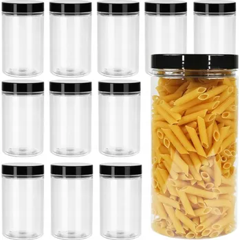 Dóza na potraviny 12x PLASTOVÁ MULTIFUNKČNÍ NÁDOBA ZAVAŘOVACÍ SKLENICE 1500 ml NA POTRAVINY TĚSTOVINY