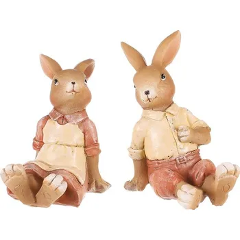 Autronic Zajíc v oblečku - sedící, mix 2 druhů, cena za 1 ks, sada 6 ks