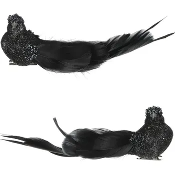 Vánoce Autronic Ptáček na klipu, barva černá, cena za balení (4 ks), sada 2 ks