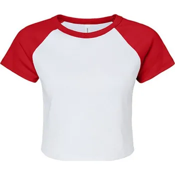 Dámská móda Bella Dámské krátké triko BL1201 White-Red M