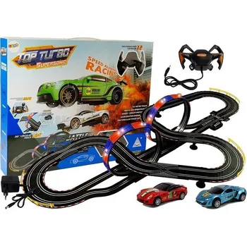 autíčko Závodní dráha 1:43 2 Autíčka Top Turbo Světla Délka 7,6 m