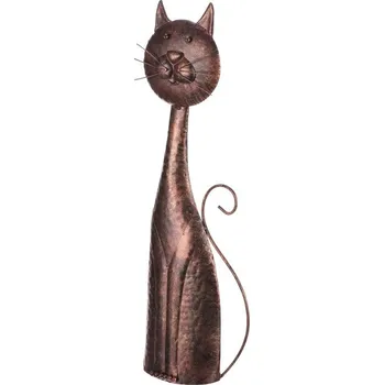 Autronic Kočka - kovová zahradní dekorace, měděná, sada 2 ks