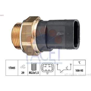 Klimatizace automobilu Teplotní spínač, větrák chladiče FACET 7.5117