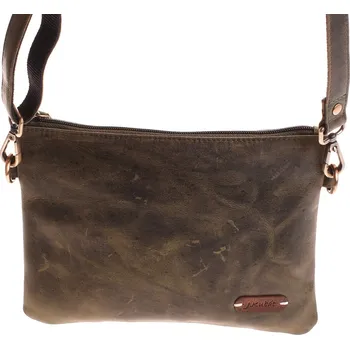 Kabelka Kožená ručně šitá malá kabelka KUBÁT psaníčko Viky | zelená | 520082HUN