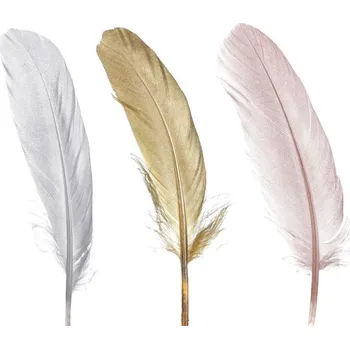 umělá květina Autronic Peří metalické - mix 3 barev, cena za balení (12 ks), sada 6 ks