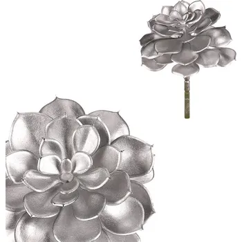 umělá květina Autronic Sukulent - umělý trs, barva stříbrná, sada 12 ks