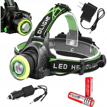 Čelovka ČELOVKA LED AKUMULÁTOROVÁ ČELOVKA SVĚTLOMET SILNÁ NASTAVITELNÁ COB