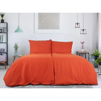 Povlečení B.E.S. - Petrovice, s.r.o. Povlečení BAVLNA Jednobarevné uzavírání ZIP - Cihlová Rozměr: 140 x 200 + 70 x 90