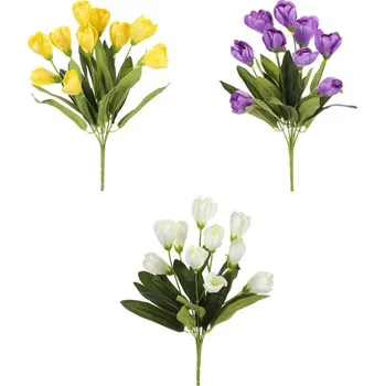 umělá květina Autronic Krokus - umělá kytice, mix 3 barev, cena za 1 ks, sada 24 ks