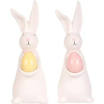 Vánoce Autronic Zajíc s vajíčkem - porcelán, větší, mix 2 druhů, cena za 1 ks, sada 4 ks