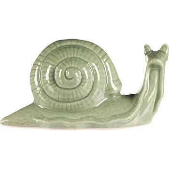 umělá květina Autronic Šnek keramický - zahradní dekorace, malý, zelený, sada 2 ks