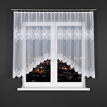 Záclona Dekorační krátká záclona na žabky ZANETA 135 bílá 400x135 cm MyBestHome