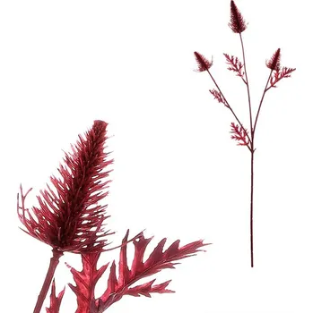 umělá květina Autronic Bodlák kvetoucí - umělý řezaný, červená barva, sada 12 ks