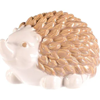 Vánoce Autronic Ježek keramický - zahradní dekorace, bílo-hnědý, sada 2 ks