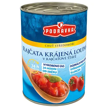 Omáčka Rajčata krájená loupaná v rajčatové šťávě 400 g Podravka