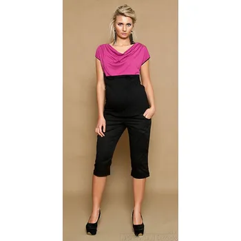 Be MaaMaa Těhotenské kalhoty ANNA 3/4 - černé Velikost oblečení: L (40)