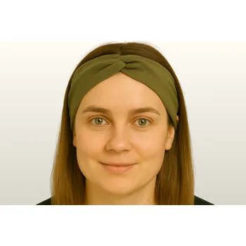 BOHO čelenka kroucená semišová - olivově zelená