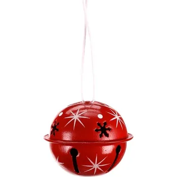 Vánoční dekorace Autronic Rolničky kovové střední - na pověšení, červené, cena za balení (6 ks), sada 4 ks