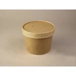 Papírová miska na polévku hnědá PE povrch 360 ml (12 oz), víčko ZVLÁŠŤ