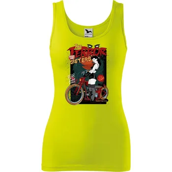 DOBRÝ TRIKO Dámské tílko s potiskem Terror sisters Velikost: XL, Barva: Limetková