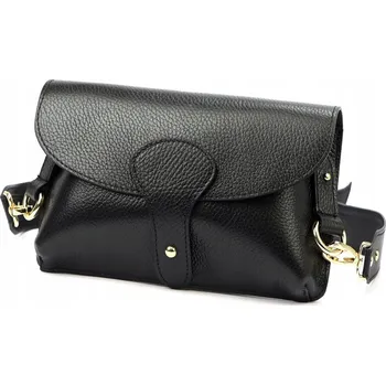 Kabelka Vera Pelle kabelka kožená kabelka přes rameno z pravé kůže černá