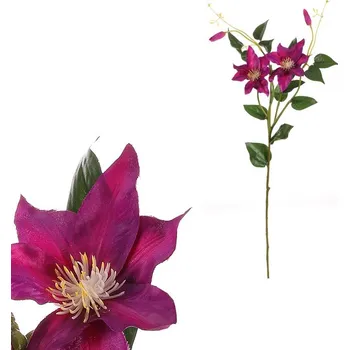 umělá květina Autronic Clematis - umělá řezaná květina, světle fialová, sada 6 ks