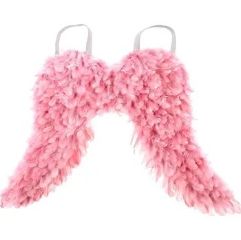 Autronic Andělská křídla - závěsná dekorace z peří, barva růžová, sada 2 ks