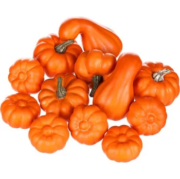 umělá květina Autronic Dýně plastová - mix tvarů, barva oranžová, cena za balení (12 ks), sada 2 ks